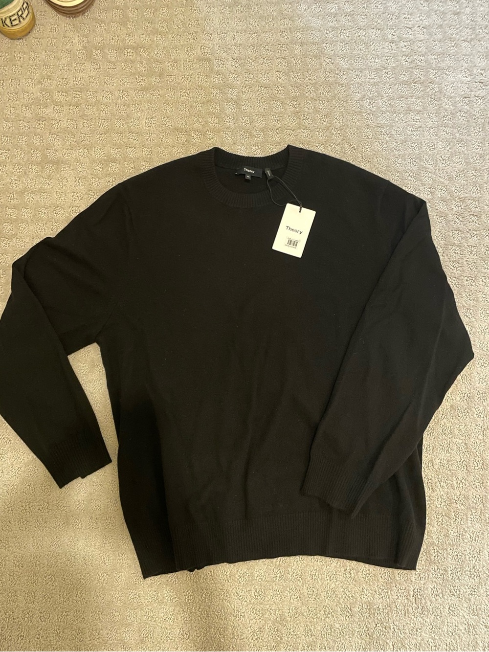 Theory Black Crewneck Cashmere Sweater